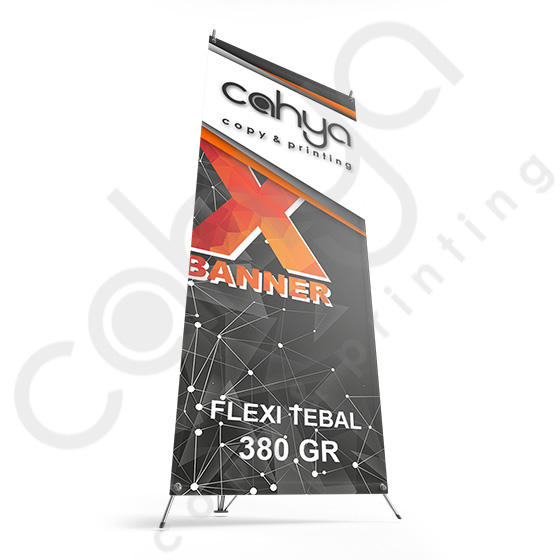 X Banner Flexi Tebal 160 cm x 60 cm