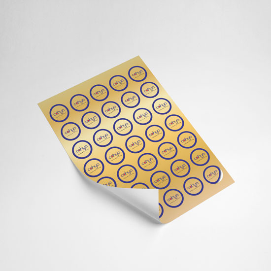 Cetak Stiker Metalic Gold