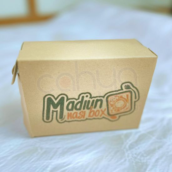 Packaging Box Kue/Makanan Craft + Print ( 14,5cm x 14,5cm x 6,5cm )