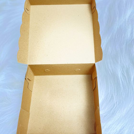 Packaging Box Nasi/Makanan Craft + Print ( 18cm x 18cm x 7cm )