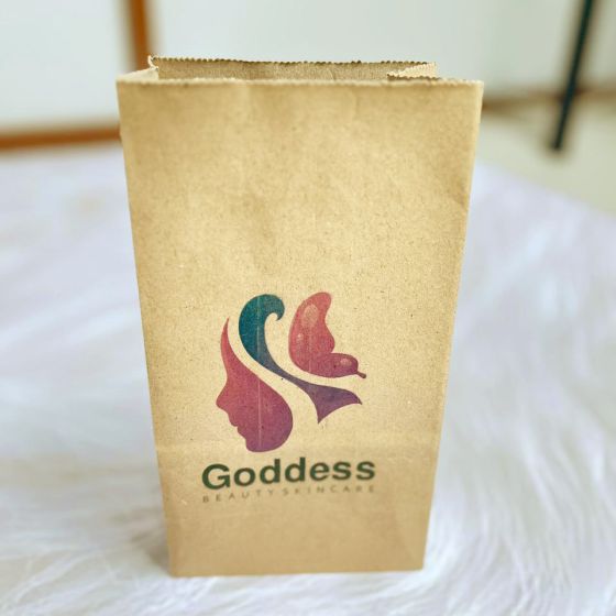 Paper Bag Coklat + Print ( 23,5cm x 13cm x 7,5cm)